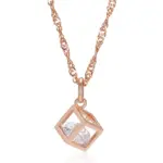 Kinel-collar con colgante cuadrado hueco Simple para mujer, Color oro rosa 585, accesorios de circón Natural, joyería fina diaria 6