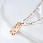 Kinel-collar Vintage con colgante de flor hueca para mujer, Color oro rosa, étnico bohemio, boda, joyería diaria, 585 4