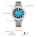 Reloj de Pulsera CADISEN 2026 Automático Mecánico para Hombre, Esfera Azul, Estilo Casual de Negocios, Resistente al Agua 10 ATM, Movimiento Japonés MIYOTA 8215 6