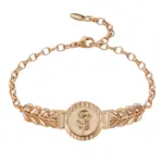 Kinel-pulsera de flores étnicas de Color oro rosa para mujer, brazalete de Metal brillante, joyería fina diaria para boda, 585 6