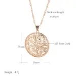 Kinel-collar con colgante brillante para mujer, flor de Metal inusual, Color oro rosa 585, colgante grande, joyería fina para uso diario 2