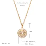 Kinel-collares étnicos de lujo con colgantes huecos para mujer, Color oro rosa 585, accesorios de circón Natural, joyería fina diaria 2