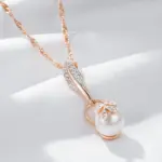 Kinel-collar con colgante de perlas y flores de cristal para mujer, mezcla de colores, oro rosa, plata, regalo de joyería de boda étnica bohemia, 585 5