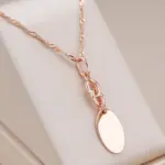 Kinel-collar con colgante brillante para mujer, aretes geométricos simples de oro rosa 585, joyería fina diaria de alta calidad 1