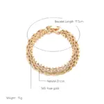 Kinel moda 585 pulsera de eslabones únicos de oro rosa para mujer pulseras finas de circón Natural de lujo para uso diario joyería de boda étnica 2