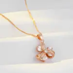 Kinel-collar con colgante de flor de cristal para mujer, Color oro rosa 585, accesorios de circón Natural, joyería étnica fina diaria 4