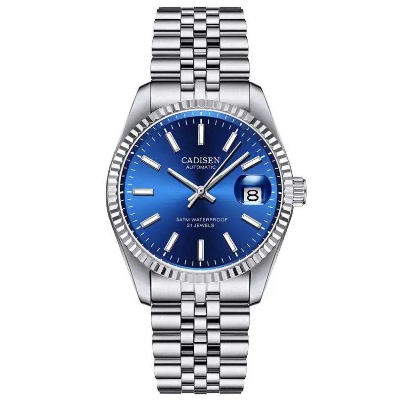Reloj Mecánico CADISEN para hombre, reloj automático de lujo de marca superior, reloj de negocios de acero inoxidable resistente al agua, reloj Masculino 5