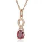 Kinel-collares con colgante de circón Natural rojo para mujer, Color oro rosa, colgante de flor de cristal, joyería Vintage fina diaria, tendencia 585 6