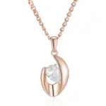 Kinel-collar con colgante de Color oro rosa 585, accesorios simples y brillantes de circón Natural, joyería fina para boda nupcial 6