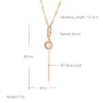 Kinel moda novedosa borla colgante hueco circón Natural 585 collar de Color dorado cadena de ondas de agua joyería diaria para fiesta de boda 2