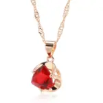 Kinel nuevo collar romántico de circón Natural rojo para mujer 585 oro rosa regalo de pareja de lujo colgante Simple joyería fina diaria 6