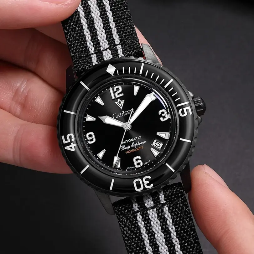 CADISEN Deep Explorer 2025 nuevo reloj mecánico automático hombre correa de lona reloj de pulsera MIYOTA relojes luminosos de lujo impermeables 3