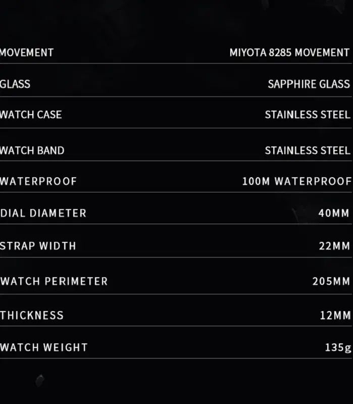 Nuevos relojes mecánicos CADISEN 2025 para hombre, reloj automático con esfera de meteorito de lujo para hombre, semana 100M, reloj japonés MIYOTA 8285 para hombre 2