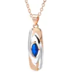 Kinel-Colgante de piedra azul de lujo para mujer, collar con colgante de circón Natural de oro blanco mezclado 585, joyería de boda a la moda 6