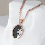 Kinel-collar con colgante de flor de piedra negra para mujer, moda 585, mezcla de colores de oro rosa y plata, joyería fina diaria de alta calidad 3