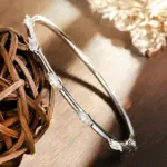 Brazalete KNOBSPIN con Moissanita, 5 Piedras, Corte Marquise de 3x6mm, Plata de Ley 925 Chapada en Oro Blanco de 18k, Certificado GRA, para Mujer 2