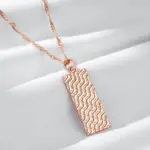 Kinel, collar con colgante brillante a la moda novedosa para mujer, colgante cuadrado Simple de Color oro rosa 585, joyería diaria de alta calidad 5