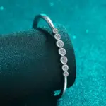 KNOBSPIN-brazaletes de moissanita de 2,5 quilates para mujer, pulsera de boda de plata sólida 925 con certificado GRA y diamantes de imitación para muñeca de 16-17cm 3