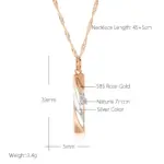 Kinel-collar con colgante de circón hueco geométrico, chapado en oro rosa y plata 585, joyería fina diaria para boda, regalo 2