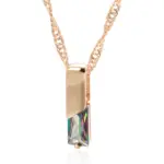 Kienl-collar con colgante de circonita Natural para mujer, cuadrado, colorido, Color oro rosa 585, accesorios de boda, joyería fina diaria 6