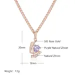 Kinel-collar con colgante de circón Natural púrpura brillante para mujer, moda 585, Color oro rosa, joyería Vintage para fiesta diaria 2