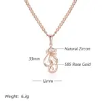 Kinel-collar con colgante de flor de circón Natural brillante para mujer, joyería de Boda nupcial étnica de Color oro rosa 585, moda 2