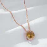 Kinel-pendientes redondos de circonita Natural marrón claro para mujer, aretes sencillos en inglés, Color oro rosa 585, joyería diaria de alta calidad 5