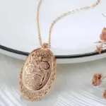Kinel-collar con colgante grande para mujer, Color oro rosa 585, flores huecas a la moda, accesorios de circón Natural, joyería diaria 3