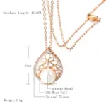 Kinel-collar con colgante grande de perlas de lujo para mujer, Color oro rosa 585 con dijes de circón Natural, joyería de boda para novia 2