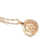 Kinel-collares con colgante de circón Natural Vintage clásico para mujer, colgante ovalado de Color oro rosa 585, joyería fina diaria 5