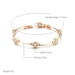 Kinel-pulsera Simple de Color oro rosa 585, tendencia de lujo, circonita Natural, joyería fina diaria para boda y novia, novedad de 2023 2
