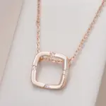 Kinel-collar con colgante cuadrado para mujer, Color oro rosa 585, accesorios de circón Natural, colgante diario, joyería fina 1