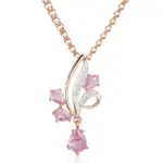 Kinel-collar con colgante de flor de circón Natural rosa brillante para mujer, joyería étnica diaria de mezcla de colores de oro rosa y plata 585 6