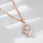 Kinel moda novedosa 585 collar con colgante de mezcla de colores oro rosa y plata para mujer accesorios de circón Natural brillante joyería fina diaria 3