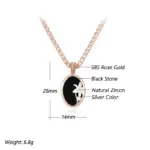 Kinel-collar con colgante de flor de piedra negra para mujer, moda 585, mezcla de colores de oro rosa y plata, joyería fina diaria de alta calidad 2