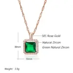 Kinel-collar con colgante de circón Natural verde cuadrado de lujo para mujer, joyería llamativa de boda para novia, Color oro rosa 585 2