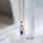 Kinel-Colgante de piedra azul de lujo para mujer, collar con colgante de circón Natural de oro blanco mezclado 585, joyería de boda a la moda 5