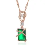 Kinel-collar con colgante cuadrado de circón Natural para mujer, Color oro rosa 585, joyería fina a juego fácil de usar, diario, de lujo 6