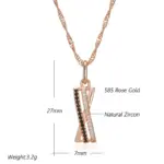 Kinel moda negro con colgante de circón Natural blanco collar de mujer de lujo 585 Color oro rosa colgante Vintage joyería diaria 2