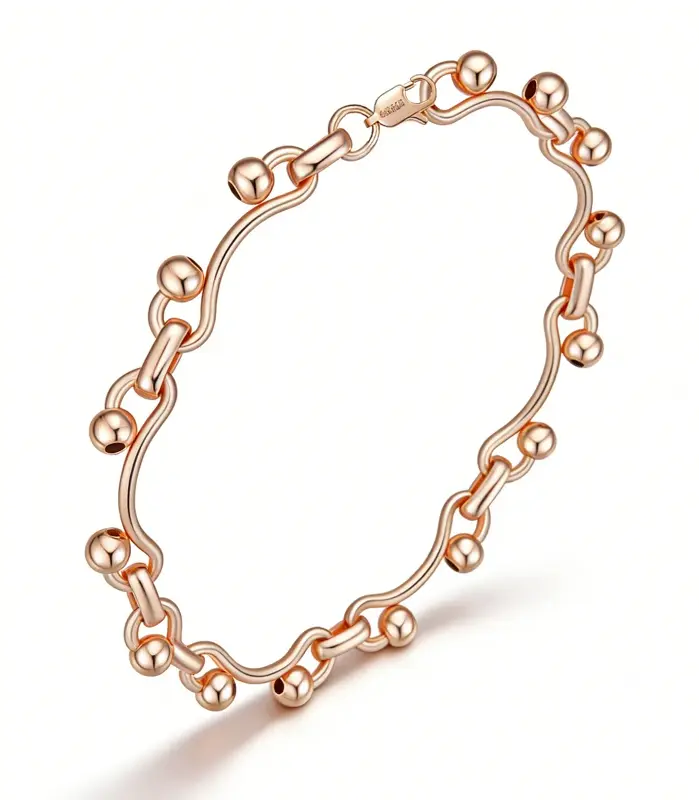 Kinel, pulsera colgante brillante a la moda para mujer, oro rosa 585, accesorios diarios simples, joyería fina diaria de alta calidad para novias 1