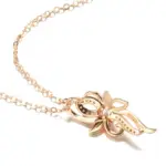 Kinel-collar con colgante de flor de cristal para mujer, Color oro rosa 585, accesorios de circón Natural brillante, joyería fina diaria 5