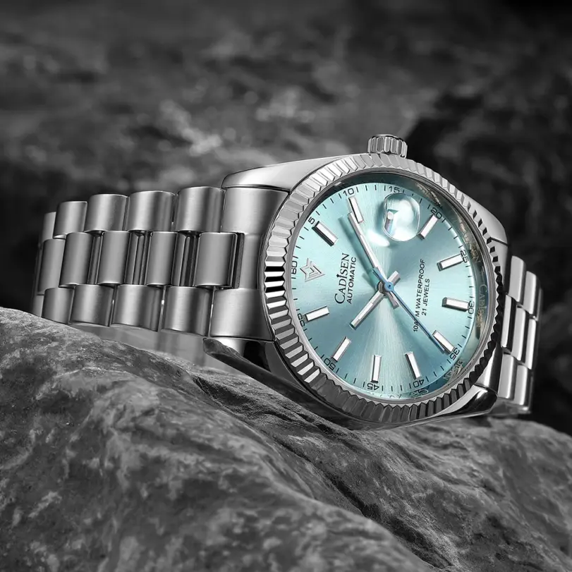 CADISEN nuevo reloj mecánico automático para hombre de marca superior de lujo C3 luminoso AR zafiro MIYOTA 8215 100M reloj de regalo resistente al agua para hombres 3