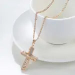Kinel exquisitos collares cruzados 585 oro rosa Micro incrustaciones de cera circón Natural collares de flores huecas para mujeres joyería Vintage 5