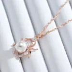 Kinel-collar con colgante de perla de araña Punk para mujer, moda 585, oro rosa, plata, mezcla de colores, colgante de fiesta, joyería fina diaria 5