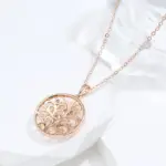 Kinel-collar con colgante de flor de cristal para mujer, circonita Natural brillante, inusual, creativo, diario, joyería fina, Color oro rosa 585 4