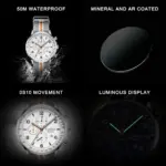 Reloj CADISEN nuevo cronógrafo de cuarzo para hombre, relojes de lujo para hombre MIYOTA 0S10 AR, reloj de pulsera de lona resistente al agua con espejo para hombre 4