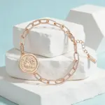 Pulsera Kinel de Lujo en Oro Rosa 585 con Tótem Étnico para Mujer, Joyería Fina Brillante de Metal para Novia, Boda y Uso Diario, Novedad 2026 3