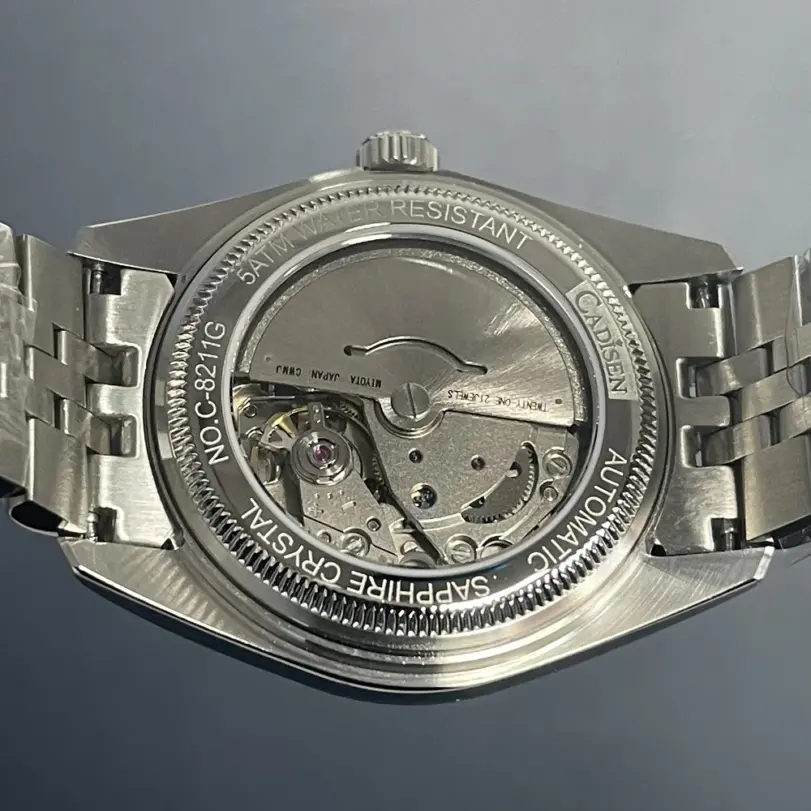 NUEVO Reloj Mecánico Automático para Hombre CADISEN 2027 de 38MM, Reloj de Lujo Resistente al Agua de Acero Inoxidable con Movimiento MIYOTA 8215 4