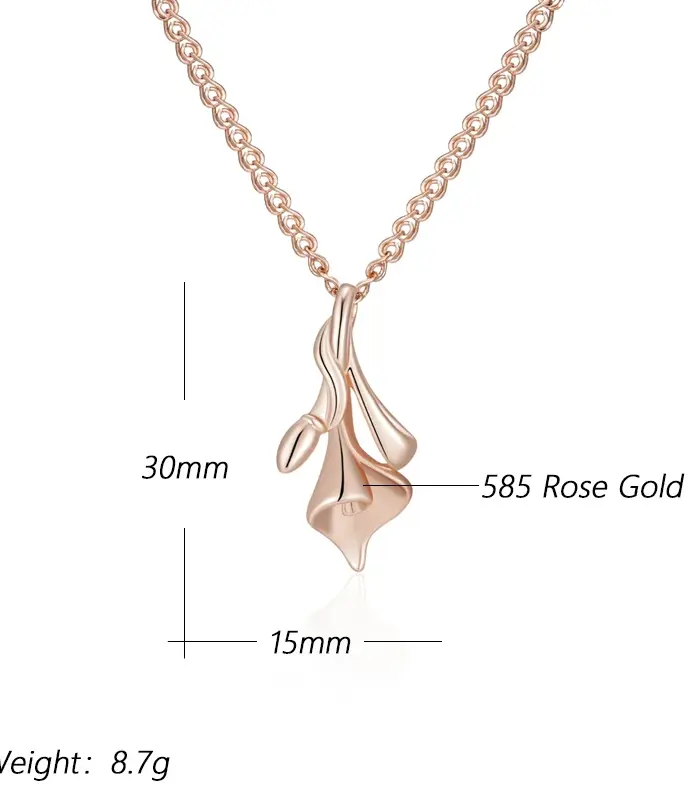 Kinel-collar con colgante nupcial étnico de flor única para mujer, moda 585, Color oro rosa, joyería fina diaria de alta calidad 2