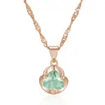 Kinel-collar con colgante nupcial de circón Natural verde romántico, Simple, de lujo, Color oro rosa 585, joyería fina diaria, regalo para mujer 6